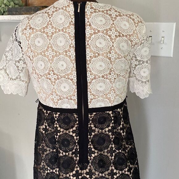 A Pea in the Pod lace maternity dress womens size small black and white lace - Picture 8 of 11